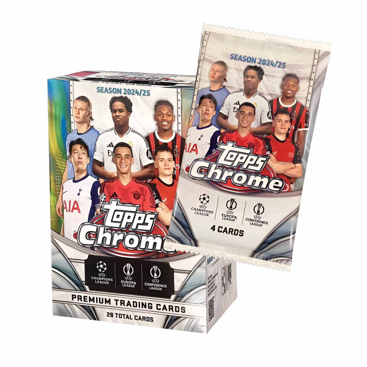2024/25 Topps Chrome UEFA Club Competitions Soccer Value Box - 28 Total Cards - Topps - 887521139590
