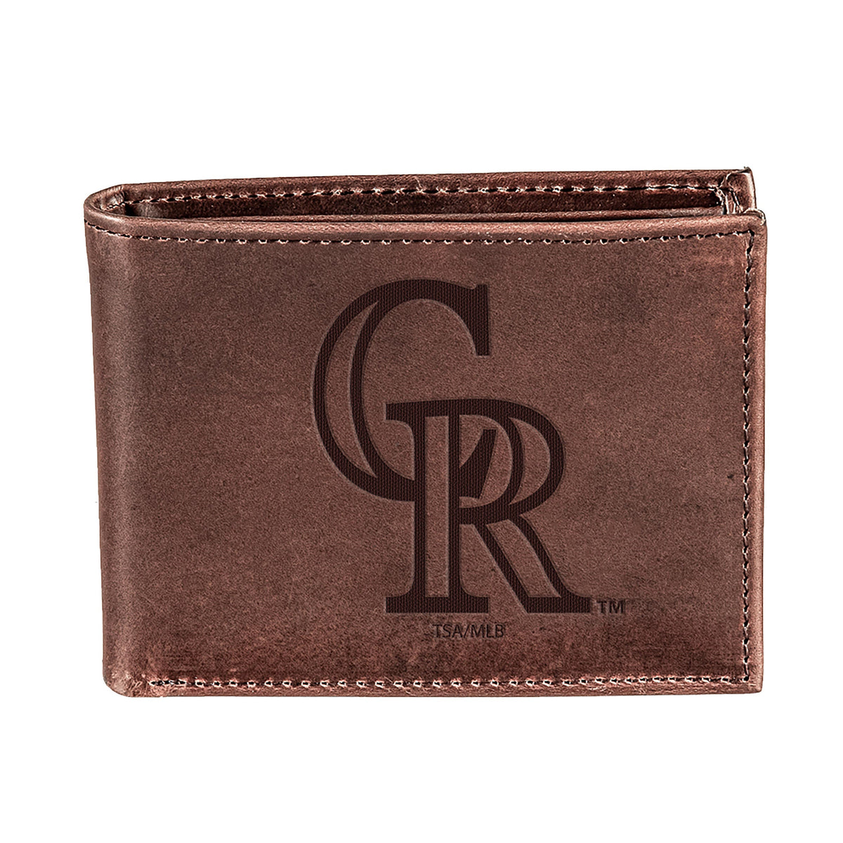 Colorado Rockies Bi-Fold Wallet Brown 100% Genuine Leather
