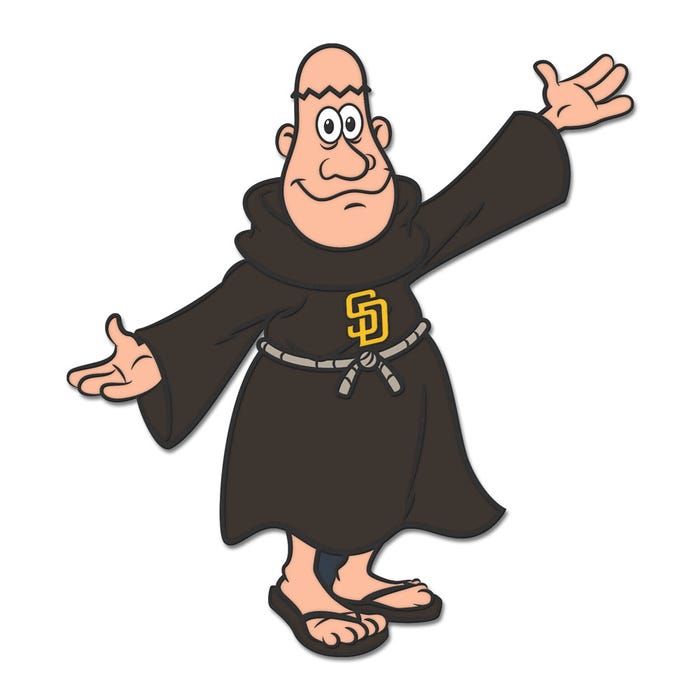 San Diego Padres Swinging Friar Mascot Collector Enamel Pin