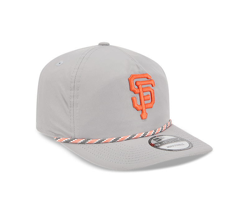 Gray and orange San Francisco Giants New Era 19TWENTY Rope Snapback cap featuring an embroidered logo and braided detail.