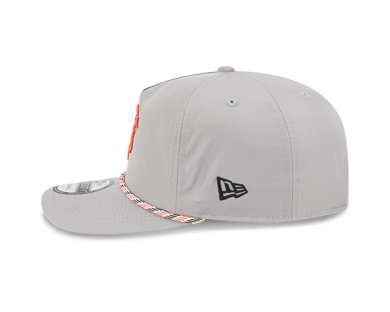 Gray and orange San Francisco Giants New Era 19TWENTY rope snapback cap featuring a classic design and adjustable fit.