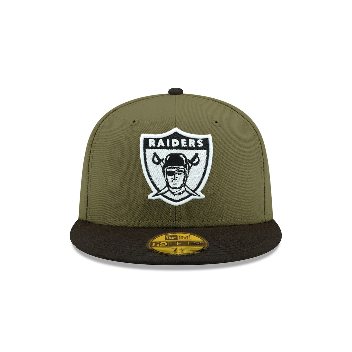 Las Vegas Raiders 50th Anniversary Side Patch Olive & Black 59FIFTY Fitted Hat