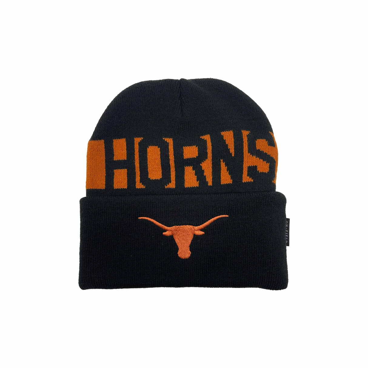 Texas Longhorns On-Field Cuffed Knit Beanie – Black/Burnt Orange