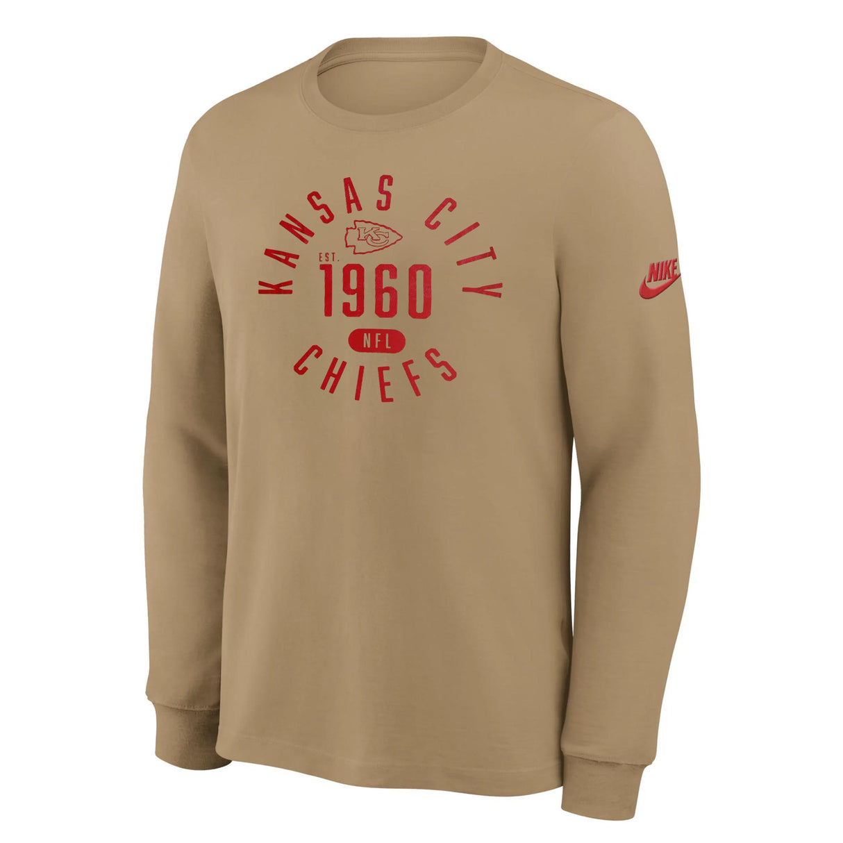 Nike® Dri-Fit Kansas City Chiefs Parachute Beige Rewind Long Sleeve Tee