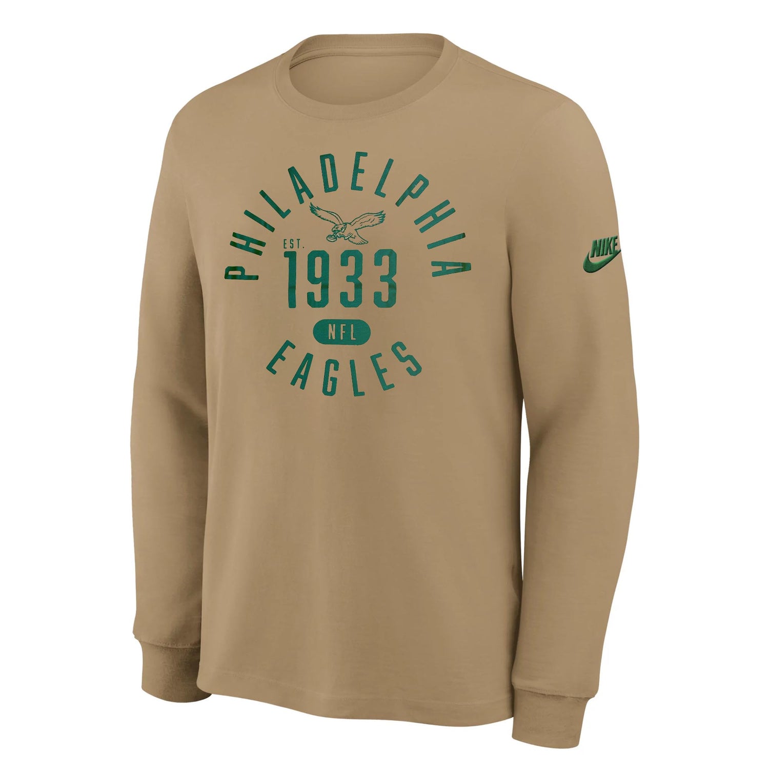 Nike® Dri-Fit Philadelphia Eagles Parachute Beige Rewind Long Sleeve Tee