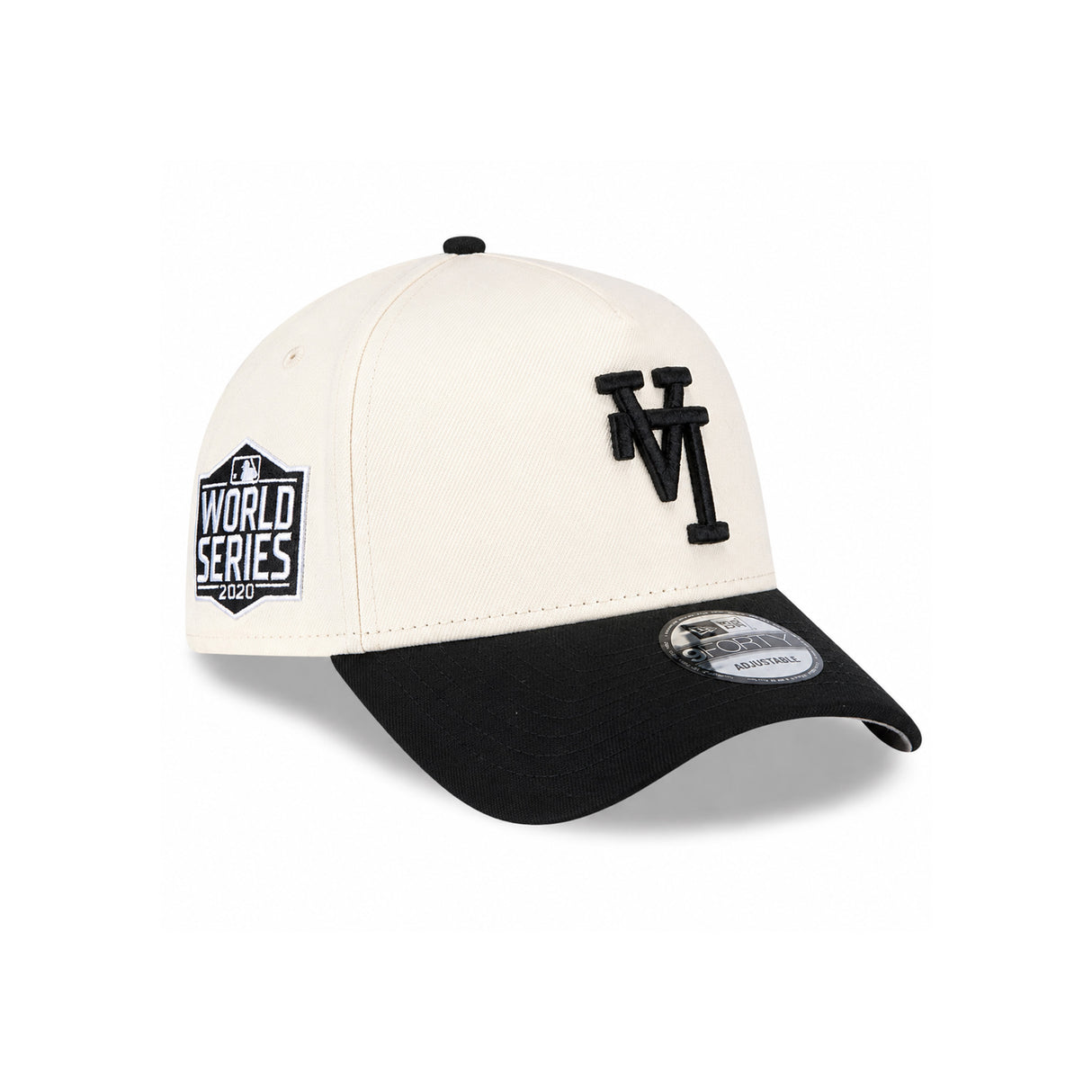 Los Angeles Dodgers 2020 World Series Side Patch Upside Down LA Chrome Black 9FORTY Snapback Hat