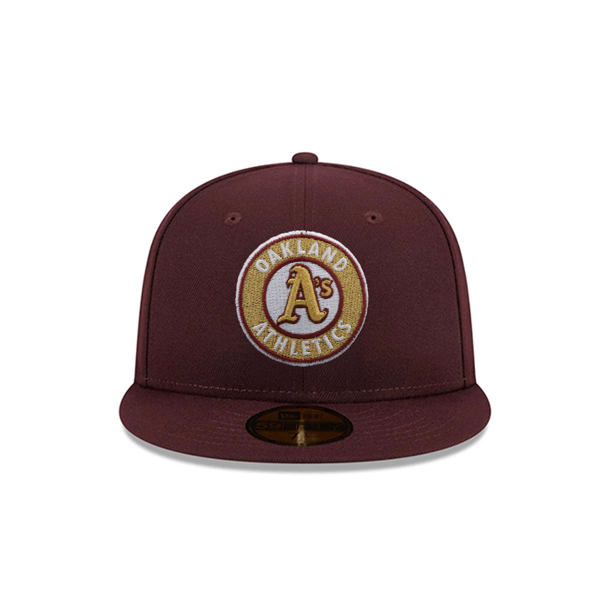 Oakland Athletics Metallic Gold Logo Maroon 59FIFTY Fitted Hat