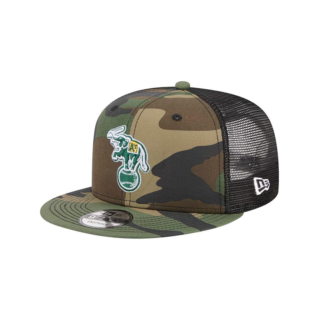 Oakland Athletics Woodland Camo 9FIFTY Snapback Trucker Hat