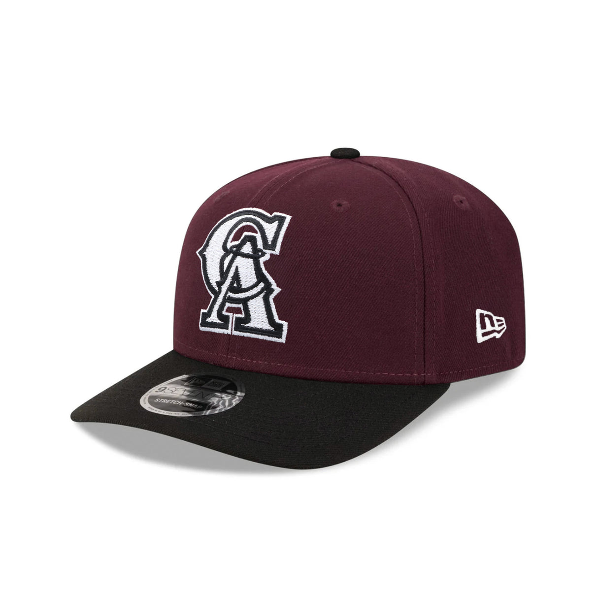 California Angels Cooperstown Collection Maroon & Black 9SEVENTY Stretch Snap Hat