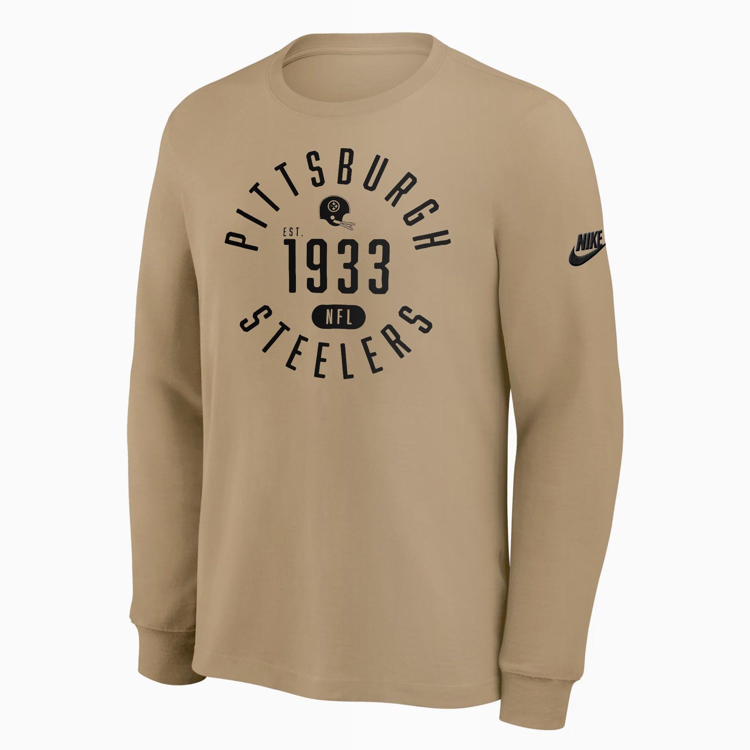 Nike® Dri-Fit Pittsburgh Steelers Parachute Beige Rewind Long Sleeve Tee