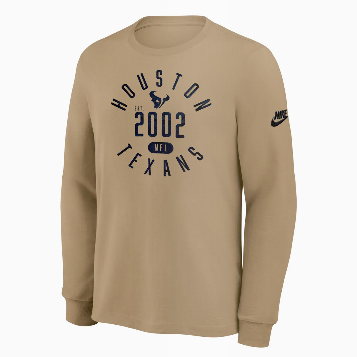 Nike® Dri-Fit Houston Texans Parachute Beige Rewind Long Sleeve Tee