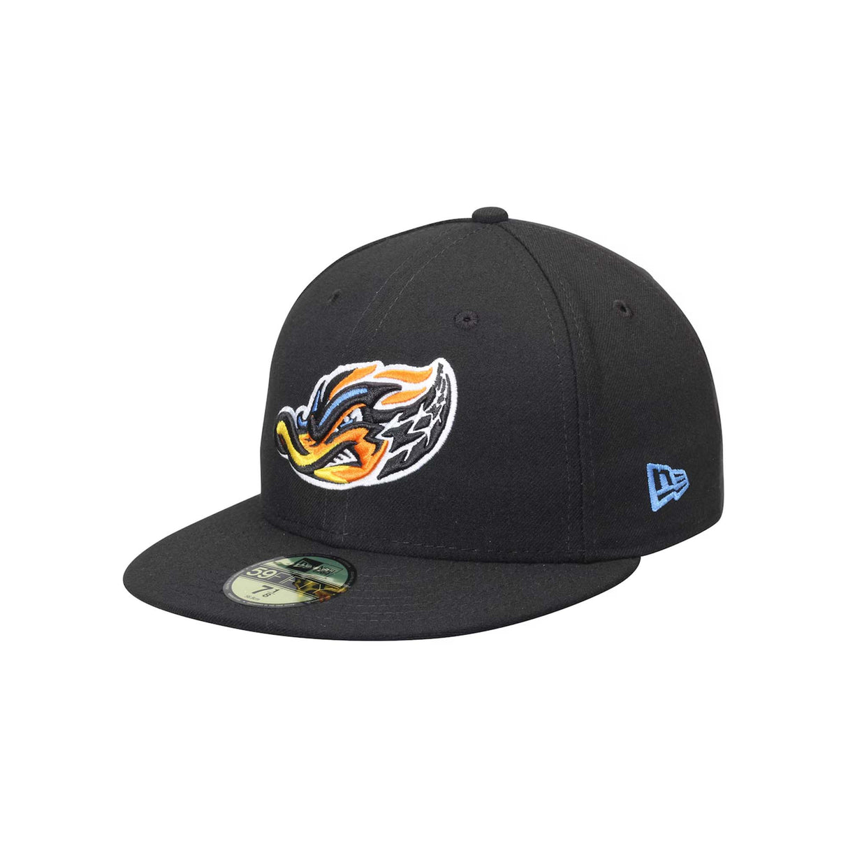 Akron RubberDucks Black Fiery Duck Logo Fitted Hat - New Era -