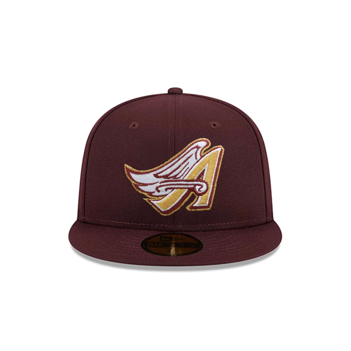 Anaheim Angels Cooperstown Collection Metallic Gold Logo Maroon 59FIFTY Fitted Hat - New Era - 23863840212