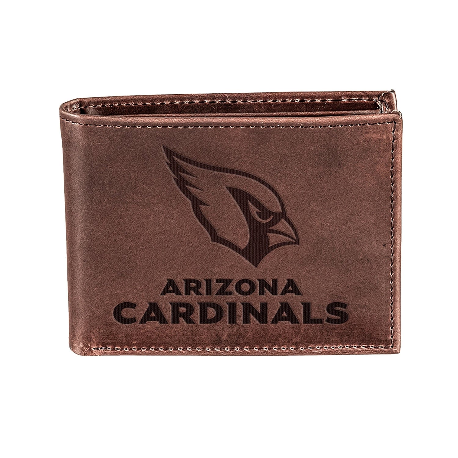 Arizona Cardinals, Bi - Fold Wallet, Brown, CH, 100% Genuine Leather - EG Collective - 808412079887