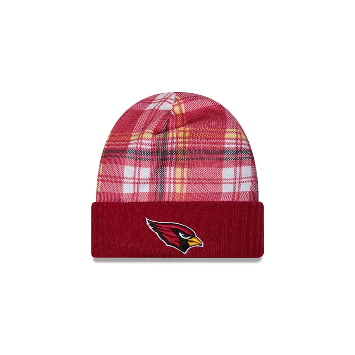Arizona Cardinals Cardinal Plaid Statement Beanie Cuffed Knit Hat - New Era -