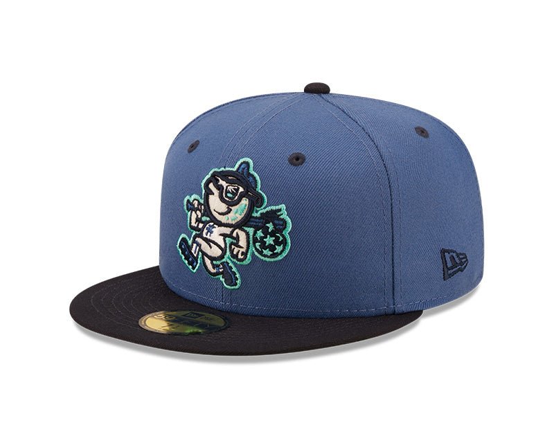 Asheville Tourists Blue/Black Authentic Collection Alternate Logo Fitted Hat - New Era -