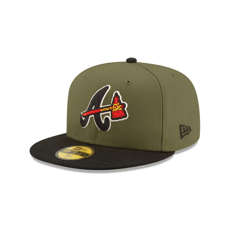 Atlanta Braves 30th Anniversary Patch Olive & Black "Field Issue" 59FIFTY Fitted Hat - New Era -