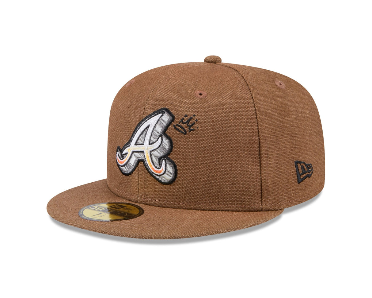 Atlanta Braves Camel Canvas 59FIFTY Fitted - New Era -