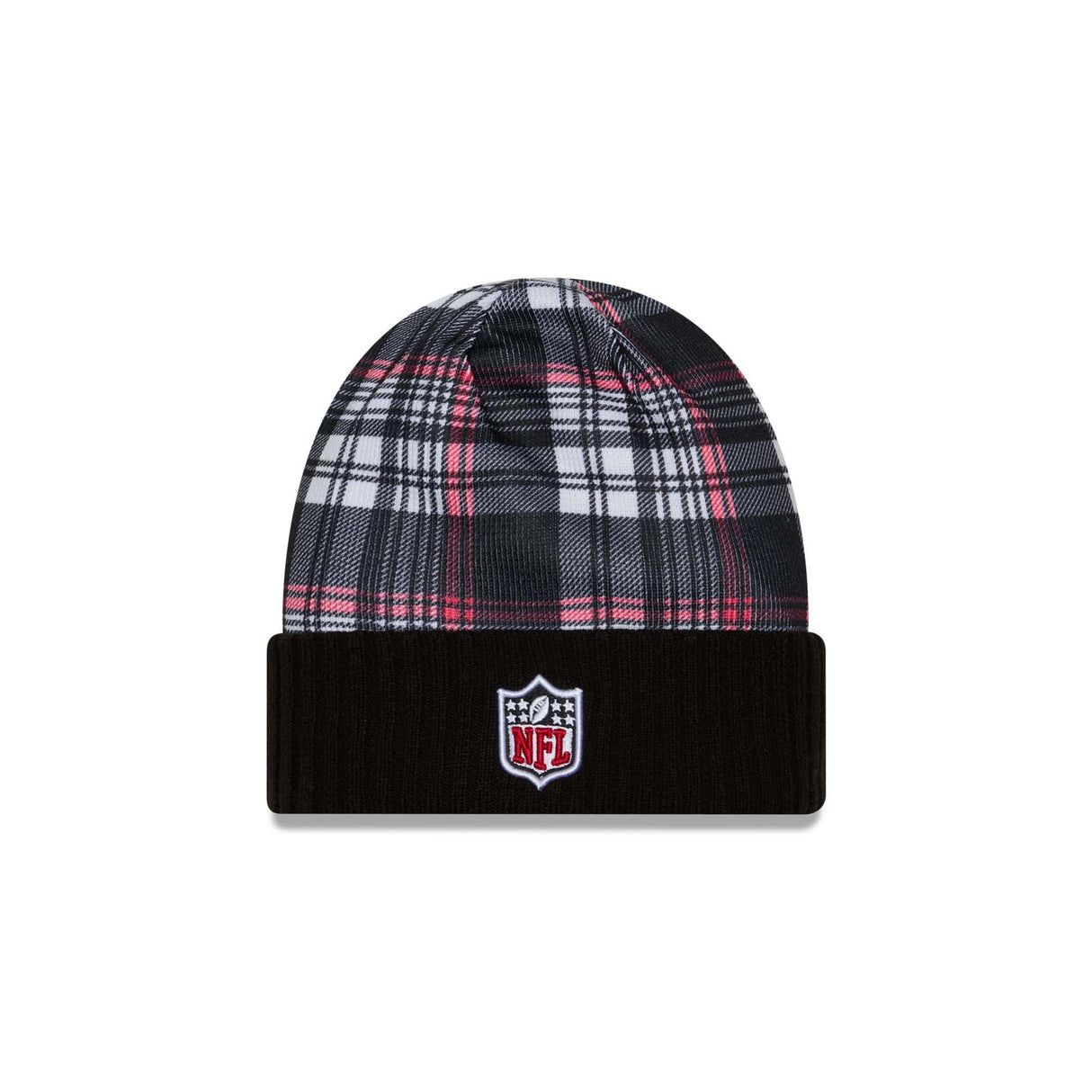 Atlanta Falcons Black Plaid Statement Beanie Cuffed Knit Hat - New Era -