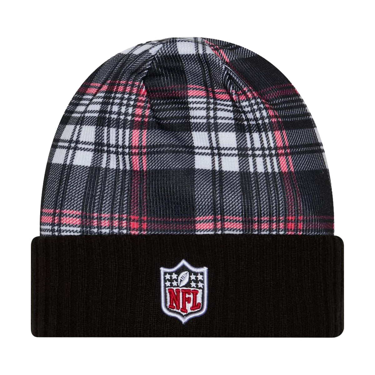 Atlanta Falcons Black Plaid Statement Beanie Cuffed Knit Hat - New Era -