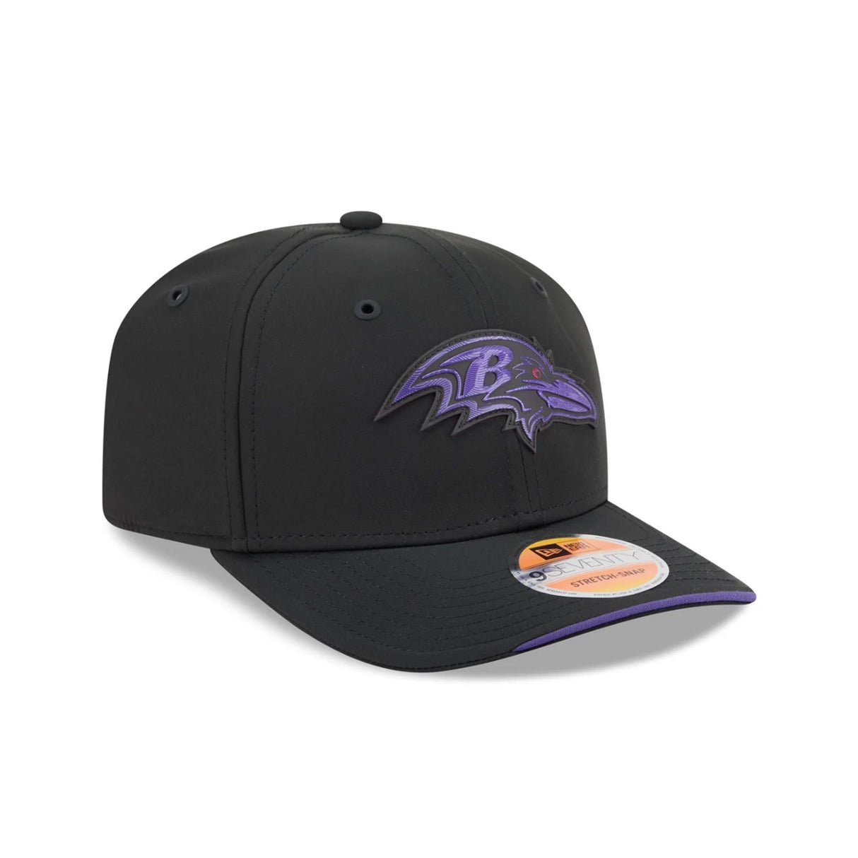 Baltimore Ravens 2026 NFL Sideline Collection Black 9SEVENTY Stretch-Snap Hat - New Era - 23850512501
