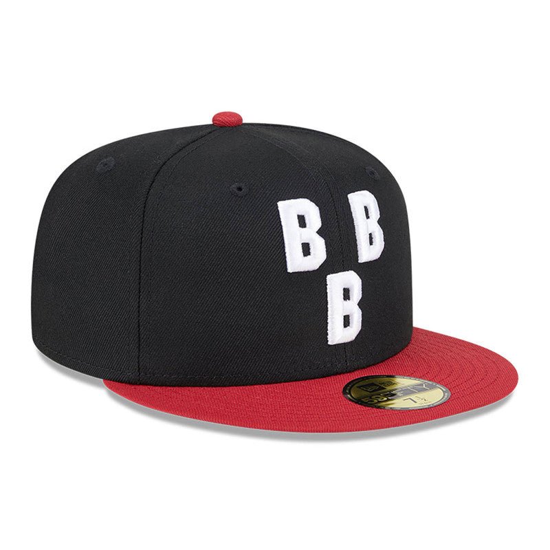 Birmingham Black Barons Black/Red Triple - B Logo 59FIFTY Fitted Hat - New Era -