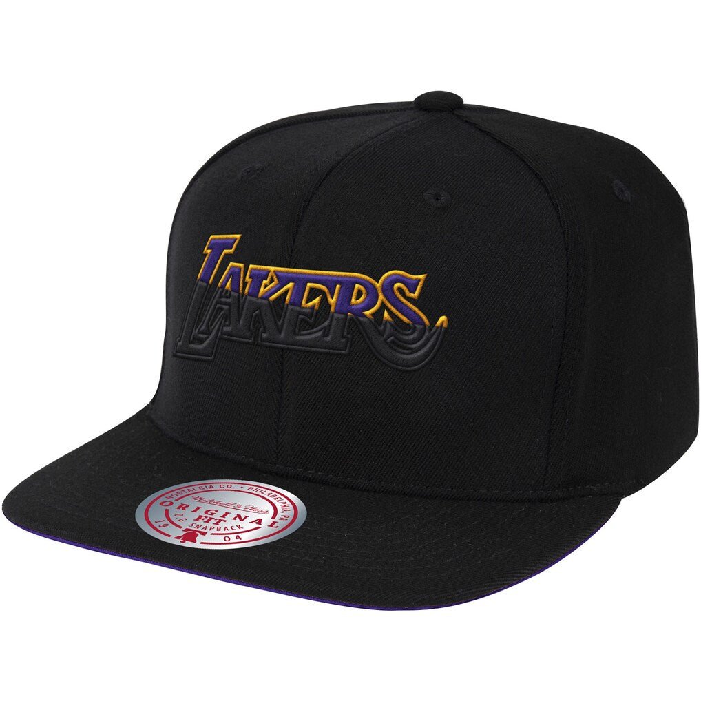 Black Los Angeles Lakers Hardwood Classics Dip Down Snapback Hat - Mitchell & Ness -