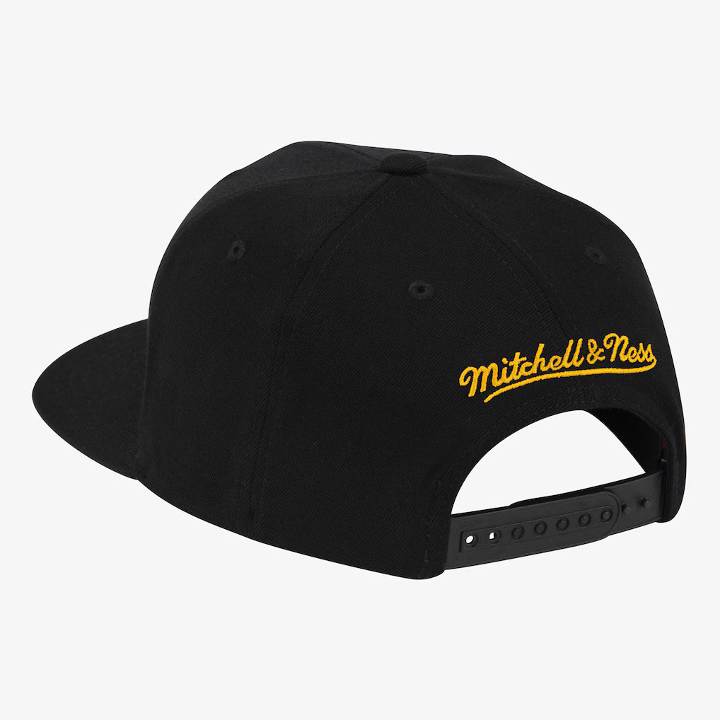 Los Angeles Lakers Black/Gold Wordmark Brim Snapback Hat
