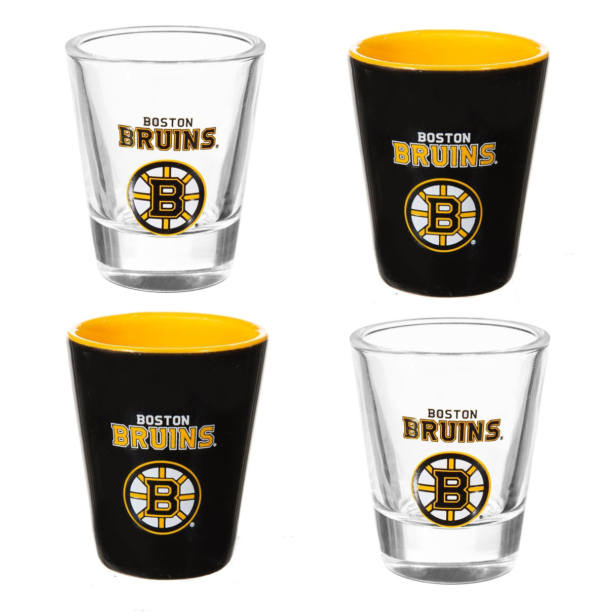 Boston Bruins 4 - Piece Ceramic and Glass 2oz. Shot Glass Set - EG Collective - 801946180258