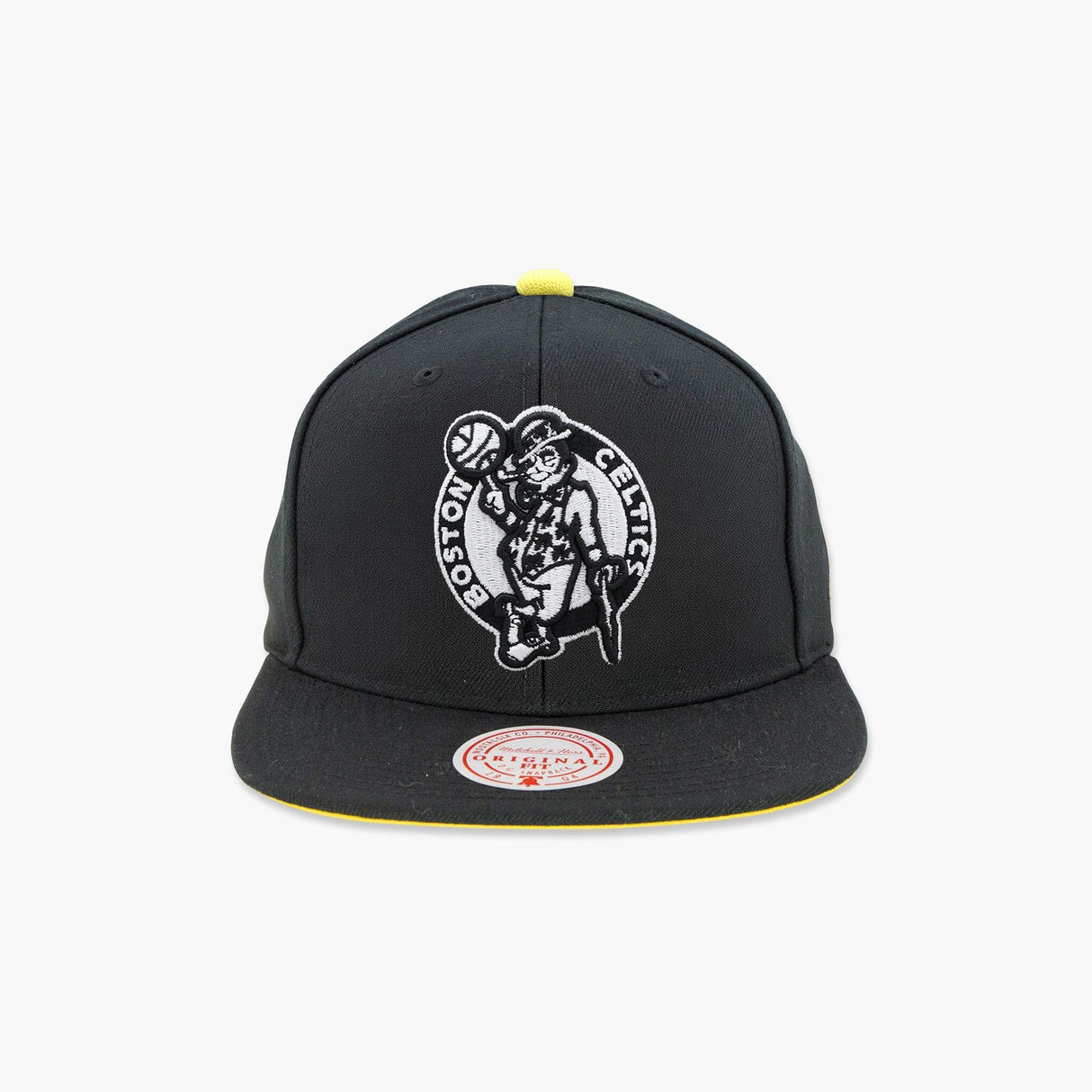 Boston Celtics Lightning Hook Black & Yellow Snapback Hat - Mitchell & Ness - 31002201