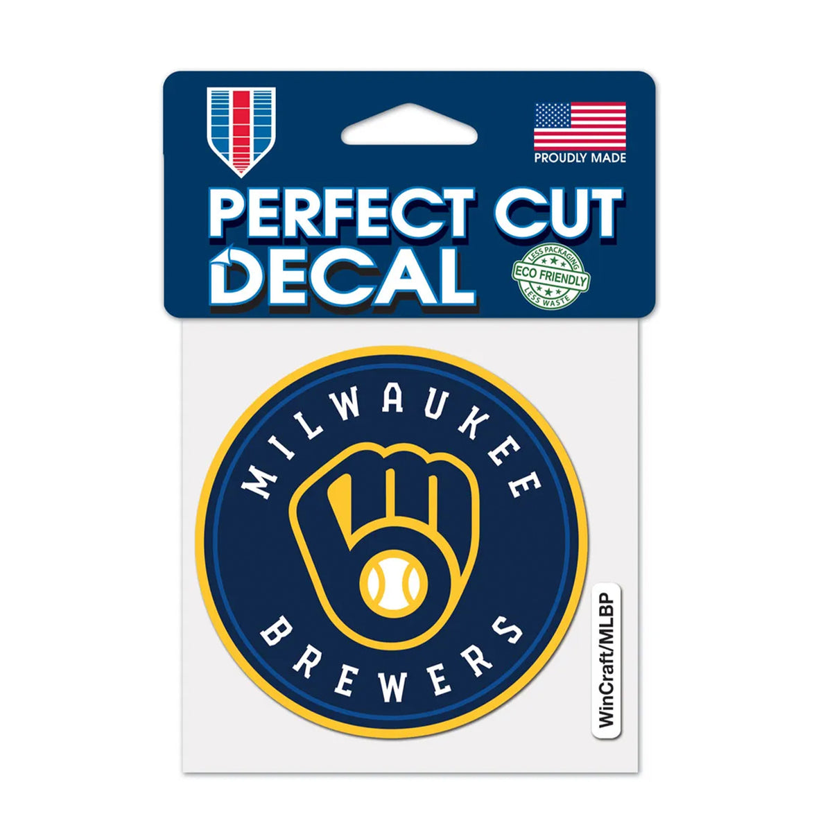 Milwaukee Brewers Glove Logo 4x4 Perfect Cut Decal