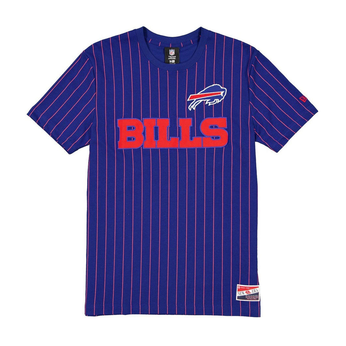 Buffalo Bills Royal & Red Pinstripe New Era Throwback T-Shirt - New Era -