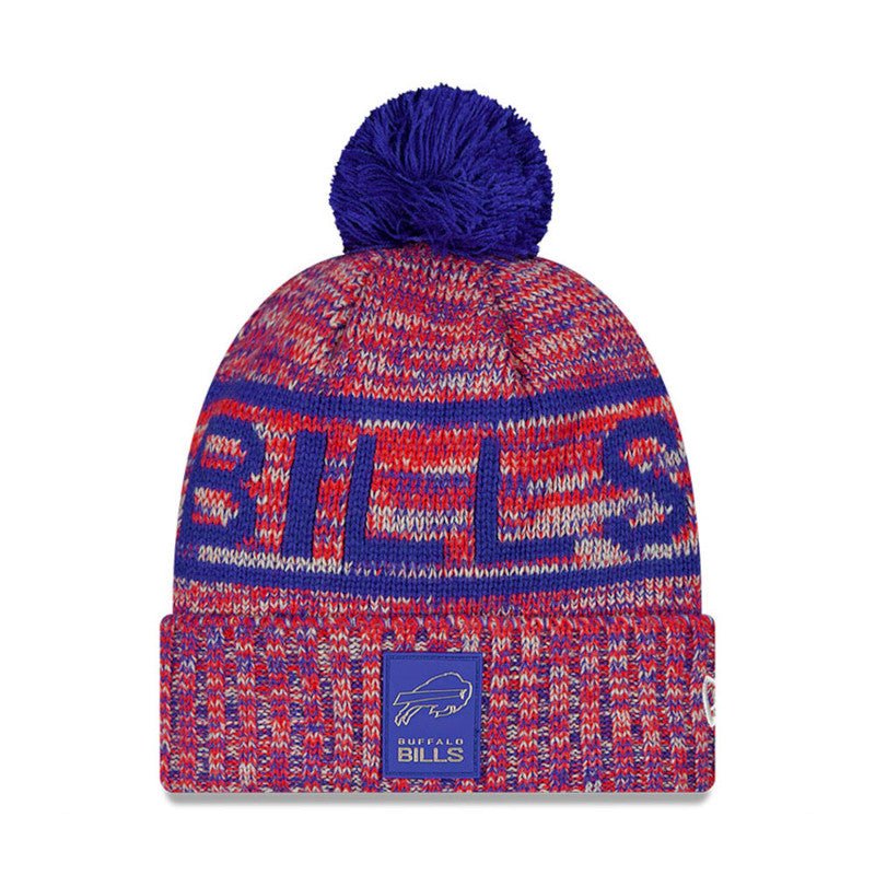 Buffalo Bills Script Pom Cuffed Knit Beanie - New Era -
