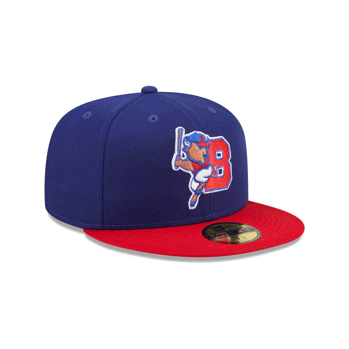 Buffalo Bisons Royal/Red Hitting Bison Fitted Hat - New Era -