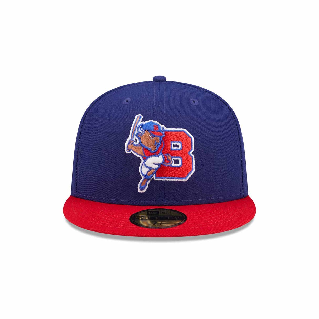 Buffalo Bisons Royal/Red Hitting Bison Fitted Hat - New Era -