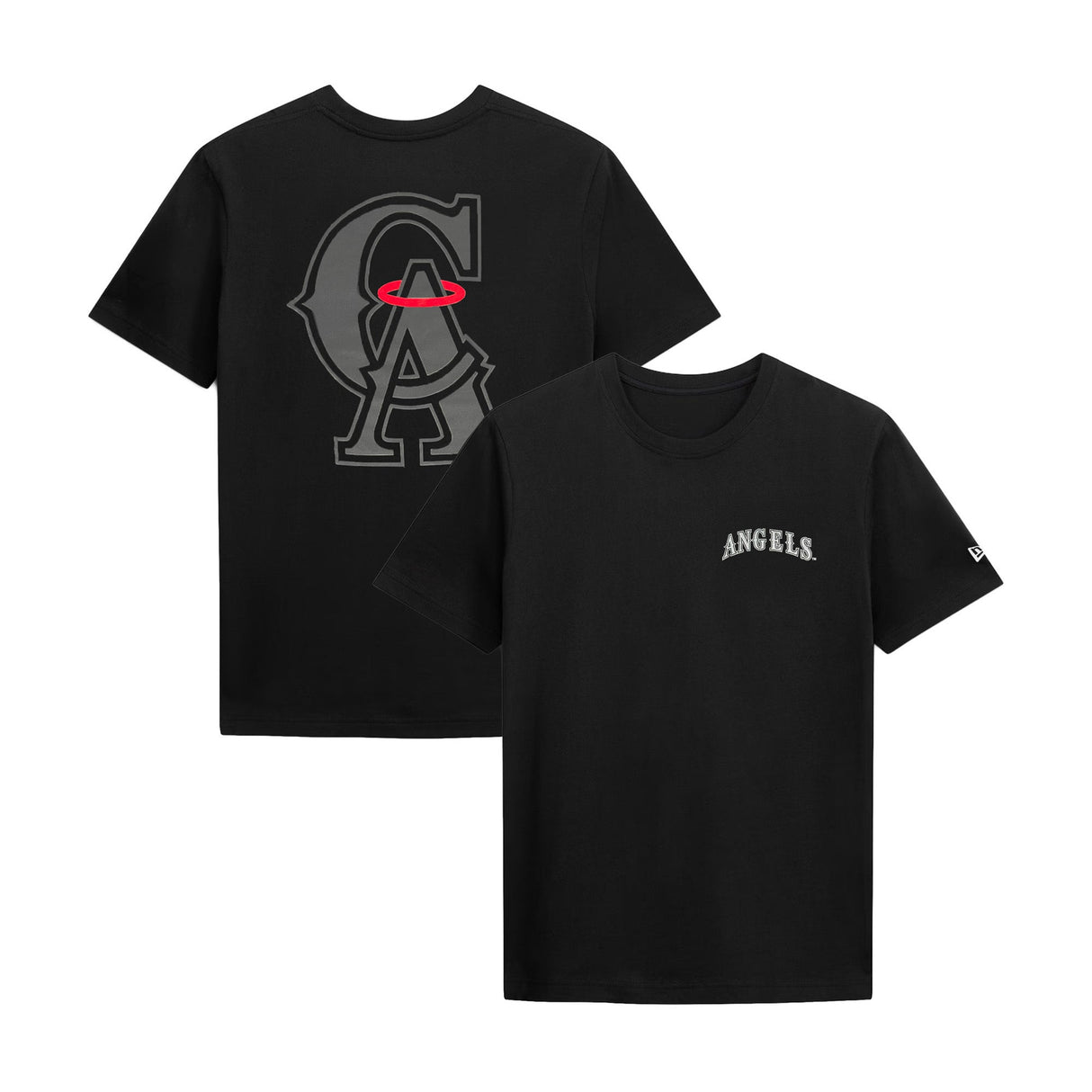 California Angels Black Tonal Graphic T-Shirt - New Era - 230491140201
