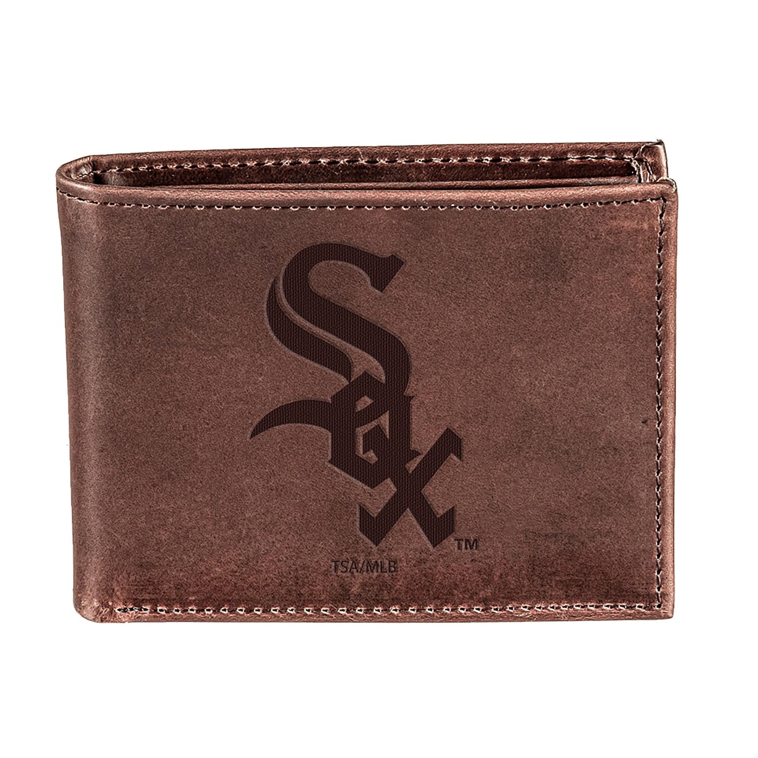 Chicago White Sox Bi - Fold Wallet Brown 100% Genuine Leather - EG Collective - 801946414810