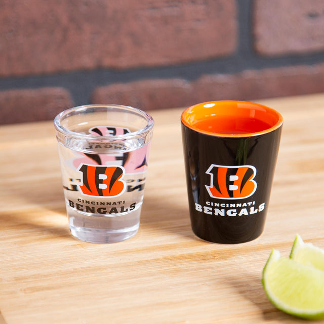 Cincinnati Bengals 4 - Piece Ceramic and Glass 2oz. Shot Glass Set - EG Collective - 801946180067