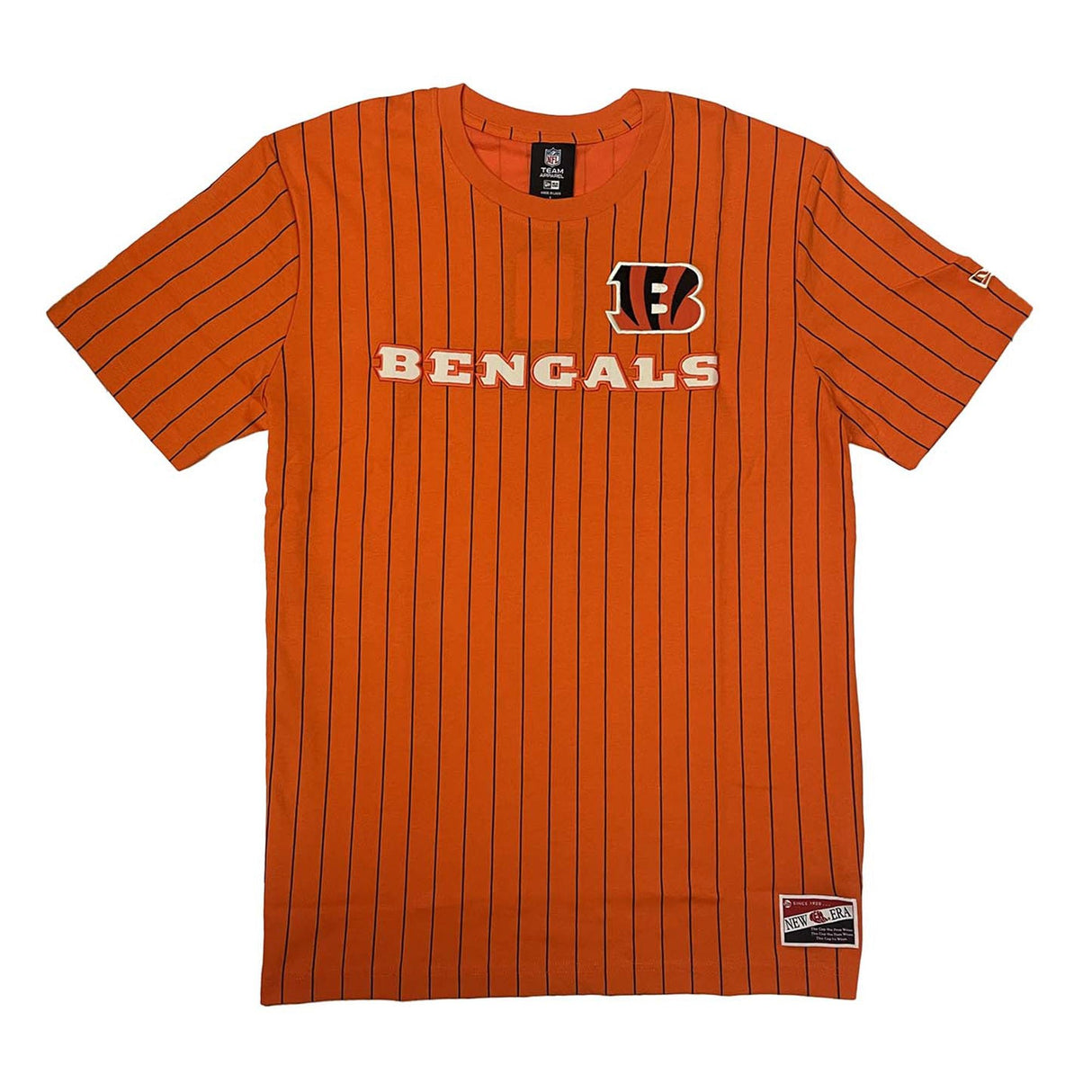 Cincinnati Bengals Black & Orange Pinstripe New Era Throwback T-Shirt - New Era -