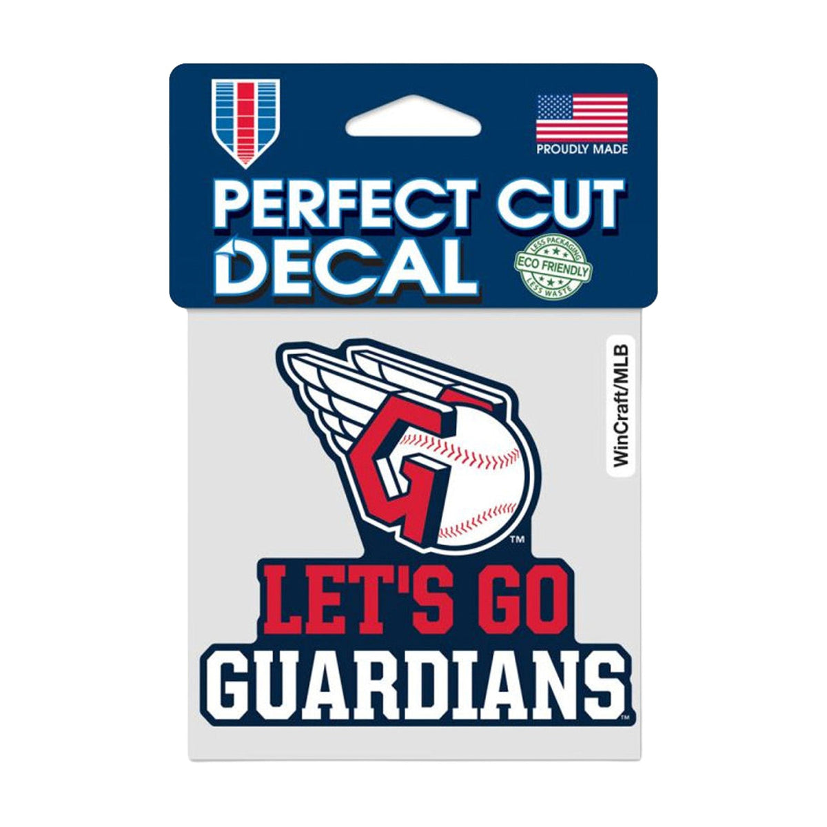 Cleveland Guardians Let’s Go Guardians Logo 4x4 Perfect Cut Decal - Wincraft - 3211414