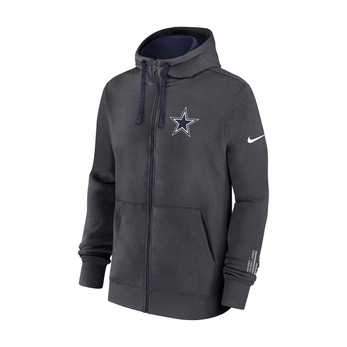 Dallas Cowboys Nike Anthracite Club Full-Zip Hoodie