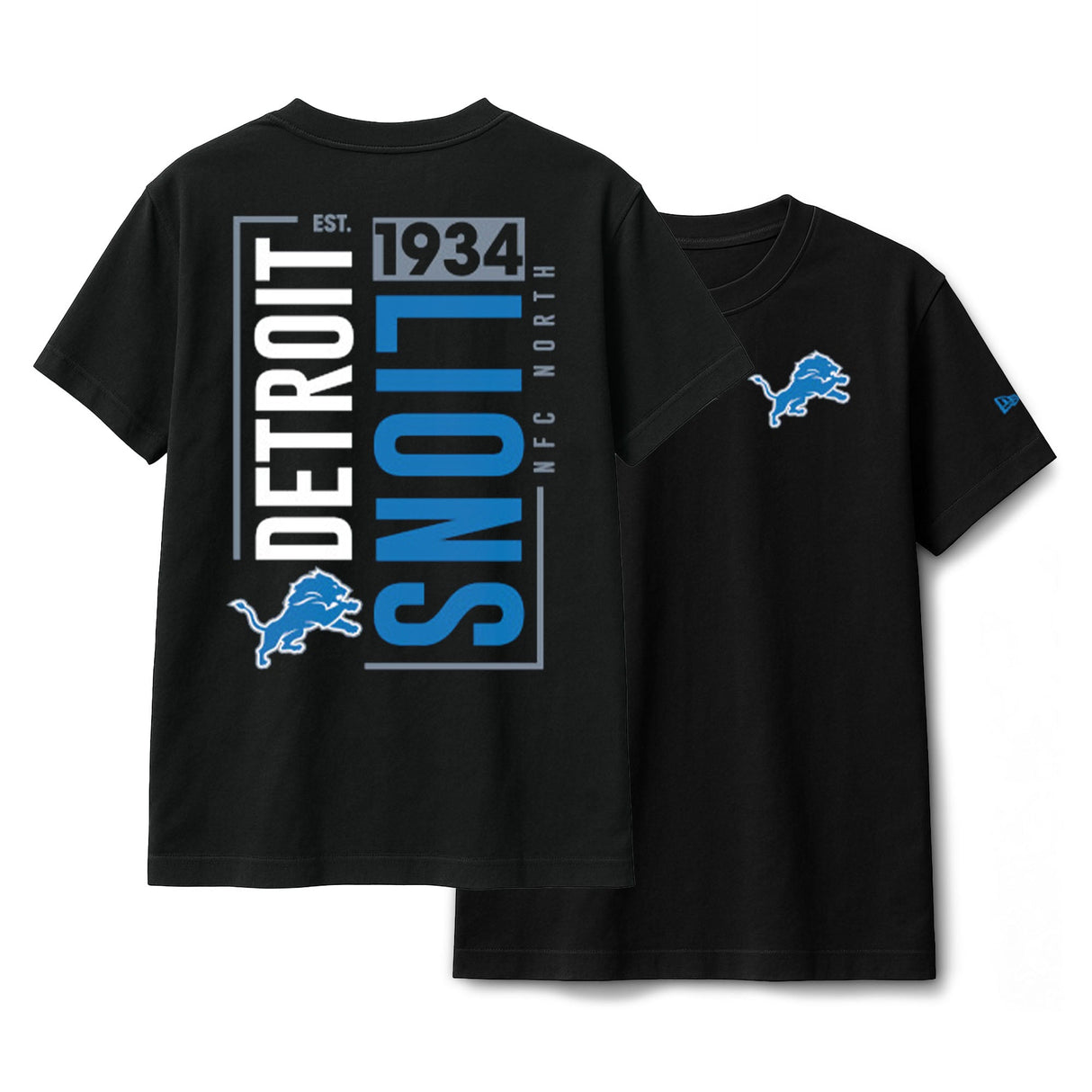 Detroit Lions Black New Era 2 - Hit Boxy T-Shirt - New Era -