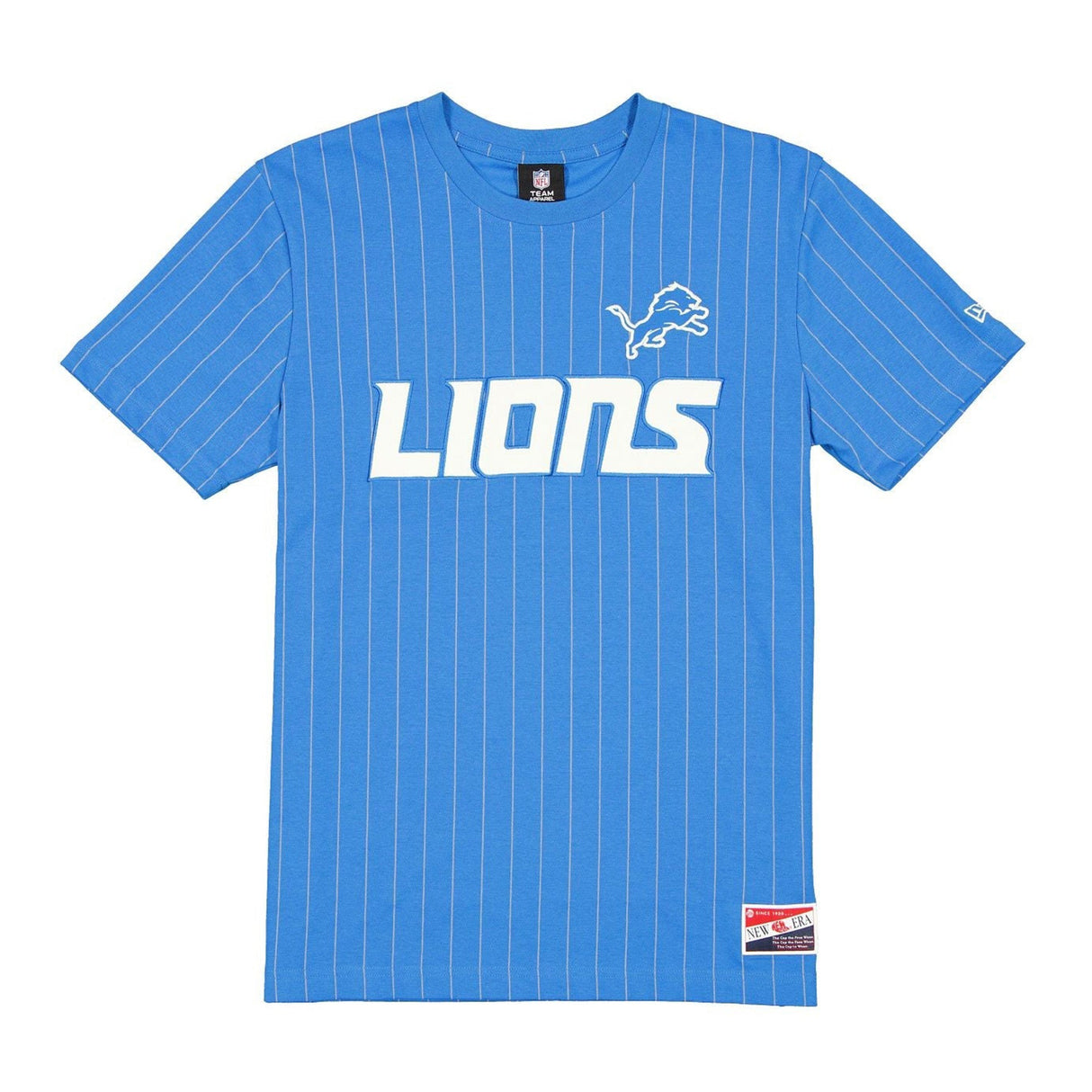 Detroit Lions Blue & Silver Pinstripe New Era Throwback T-Shirt - New Era -