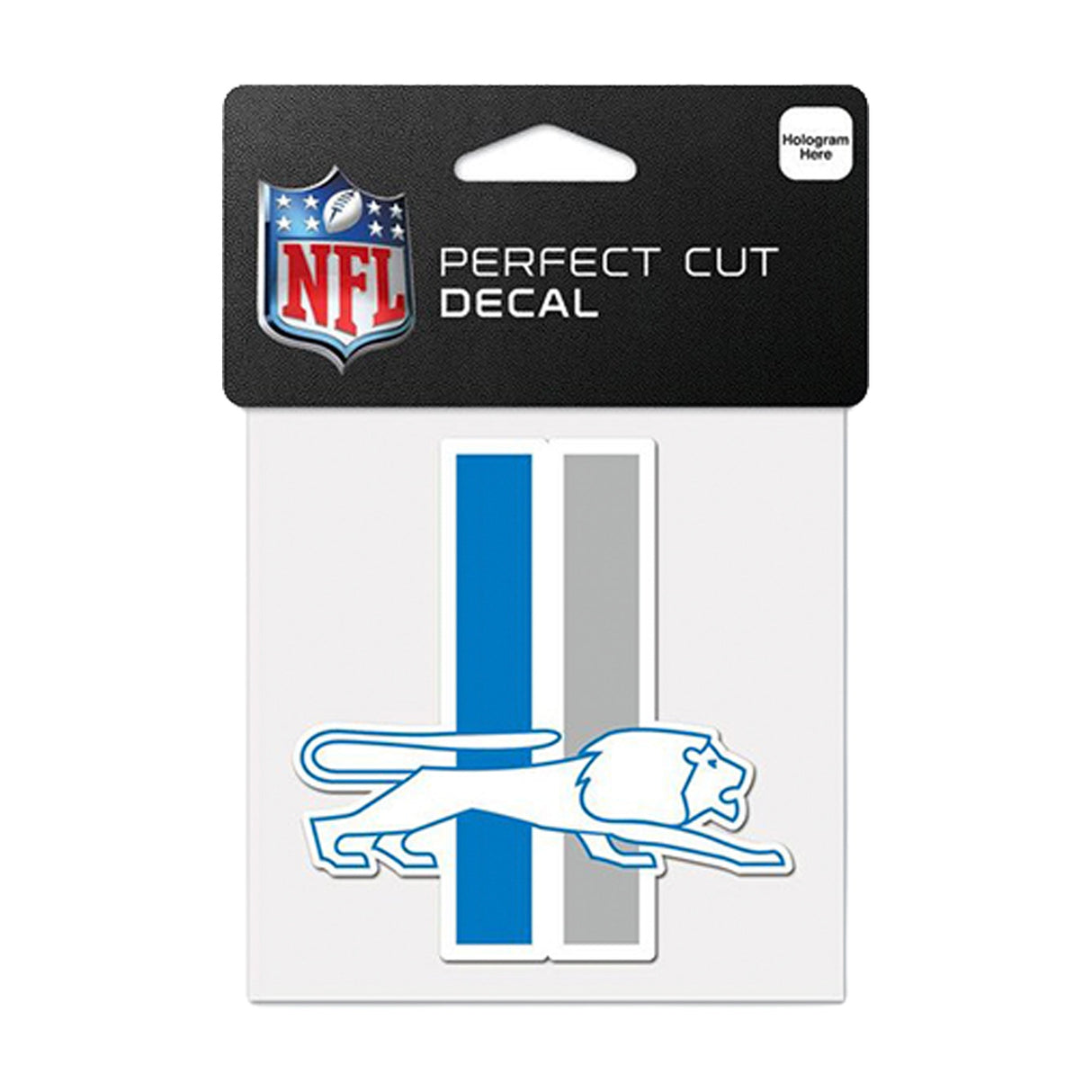 Detroit Lions Throwback Stripe Lion Logo 4x4 Perfect Cut Decal - Wincraft - 3210119