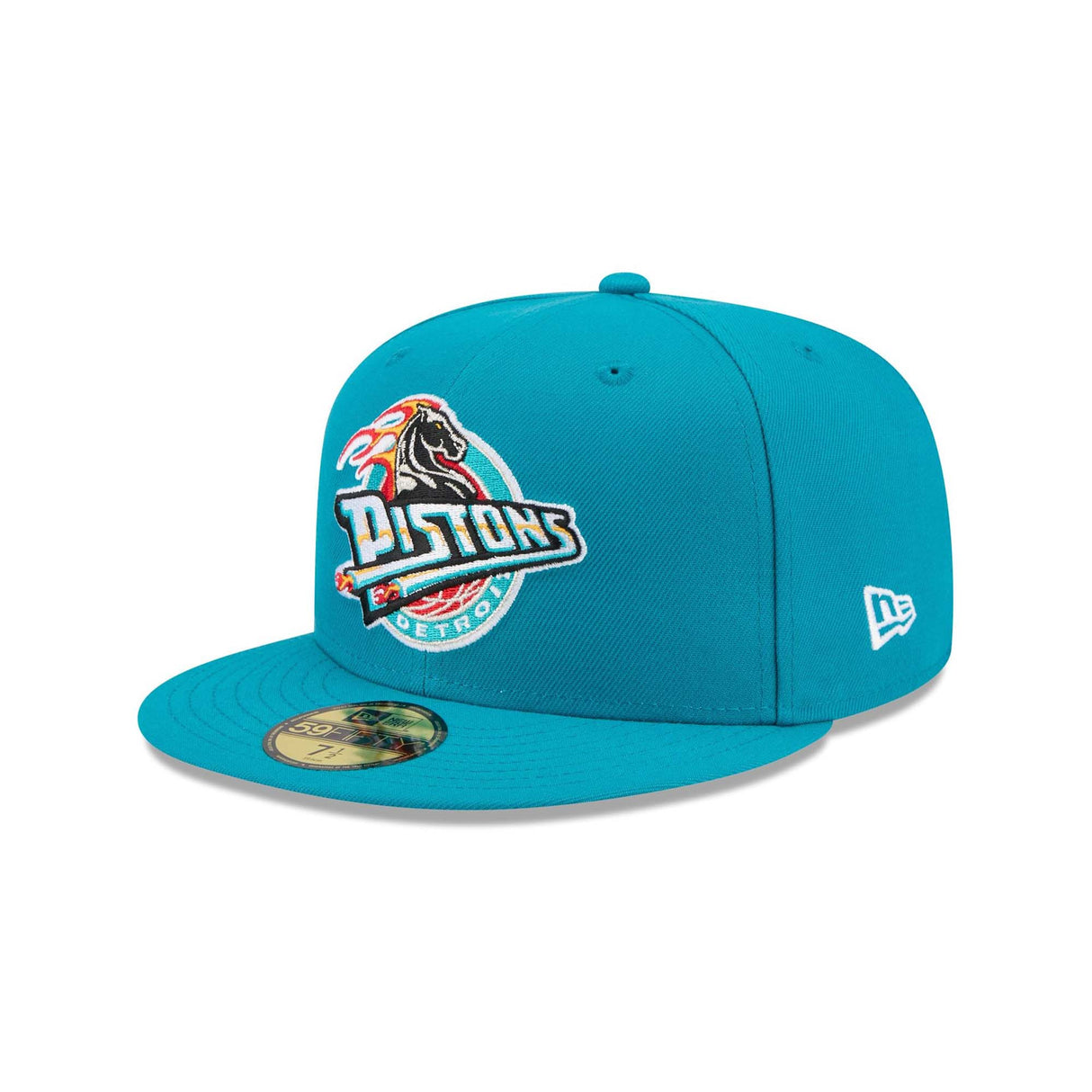 Detroit Pistons Hardwood Classic Teal 59FIFTY Fitted Hat - New Era - 23440322201