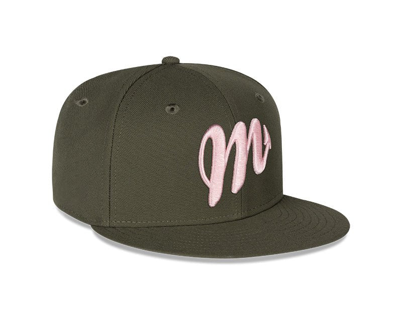 Diablos Rojos del México Olive & Pink New Era 59FIFTY Fitted Hat - New Era -