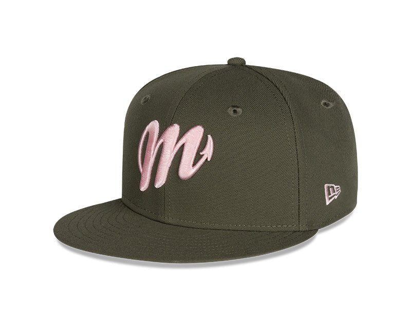 Diablos Rojos del México Olive & Pink New Era 59FIFTY Fitted Hat - New Era -