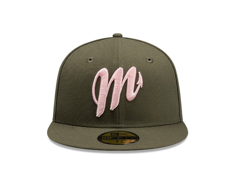 Diablos Rojos del México Olive & Pink New Era 59FIFTY Fitted Hat - New Era -