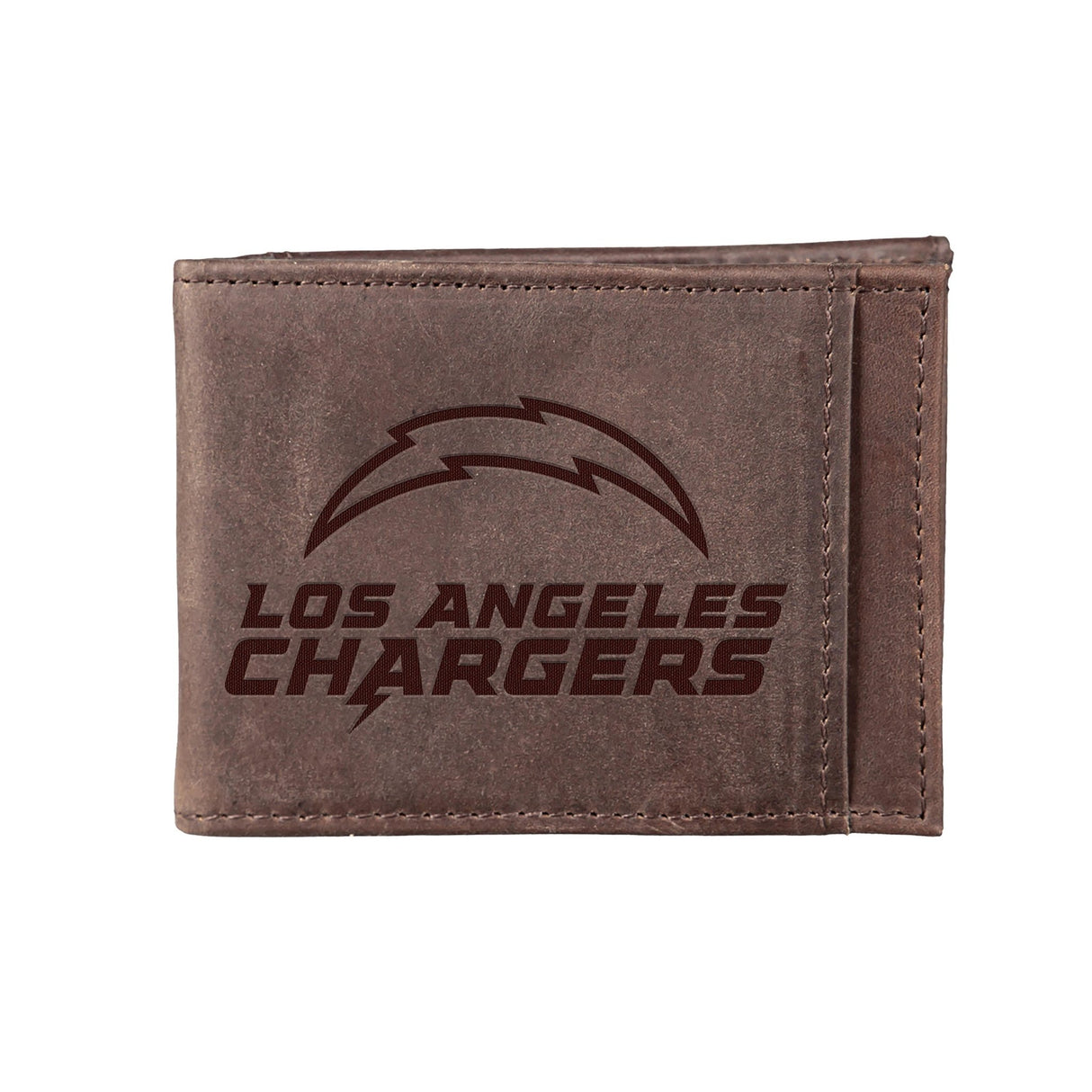 Front Pocket Wallet w/ RFID Blocking, Los Angeles Chargers, Brown - EG Collective - 801946224662