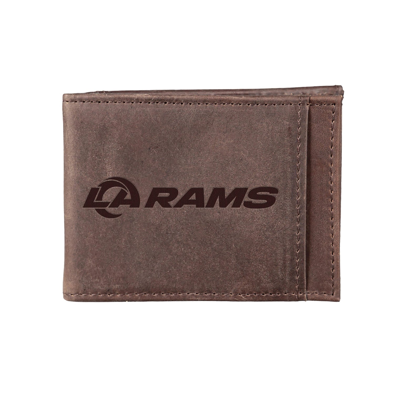 Front Pocket Wallet w/ RFID Blocking, Los Angeles Rams, Brown - EG Collective - 801946224723